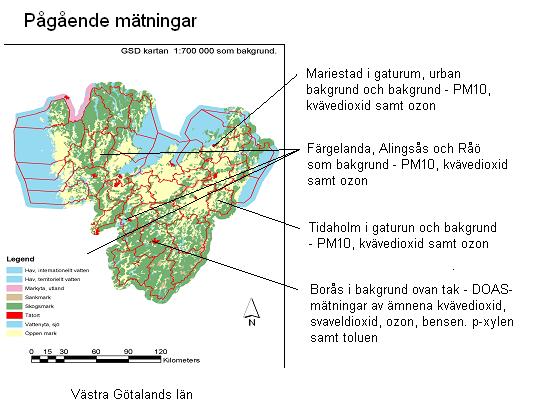 Figur 45. Pågående mätningar inom Luft i Väst vintern 2005/06. 6.
