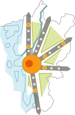 STORSTADENS GRÖNA KILAR Göteborgsregionen har en fantastisk tillgång till stora sammanhängande natur områden som sträcker sig ända in stadsområdet. Dessa kallas för de gröna kilarna.