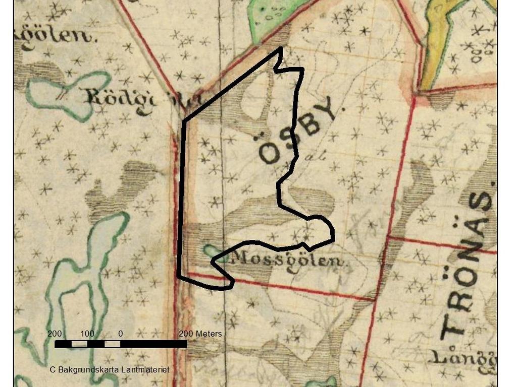 3.2 Historisk och nuvarande markanvändning Namnet Ösbyskogen kommer av att skiftet tidigare tillhört gården Ösby (Össby)