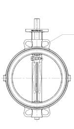 version med gängöron Figur 14 och 16 Figur 15 och 17 Ventildimensioner i mm Storlek Spindel Manöverdonsfläns enligt ISO 5211/1 U U Key- Antal Wafer Gängöron (DN) A B C Wafer Gängöron D H Q YY F G h9
