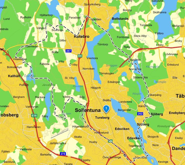 Behovsbedömning Ersätt Ersätt med med sidhuvud ÖP, Sollentuna kommun 170519 Figur 1. Kartan är schematisk och har varit en del av avgränsningsarbetet.