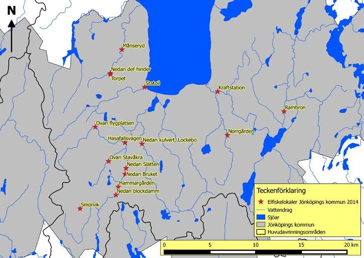 Elfiske i Jönköpings kommun 2014 De genomförda elfiskena har skett framförallt som uppföljning av tidigare fisken eller som uppföljningen av och inför fiskevårdsinsatser i Lillån i Bankeryd,Tabergsån