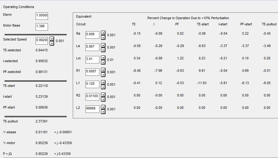 Figur 2.5 Typ 1 ekvivalent schema för motormodellen CIM5. Källa: PSS/E Program Application Guide V.2 [6] I figur 2.6 visas vilka parametrar som den utvalda motorn har.
