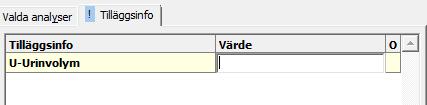 Beskrivning 4(5) analys. Detta indikeras med ett utropstecken framför analysen. Klicka på fliken Tilläggsinfo och ange om möjligt aktuellt värde i fältet.