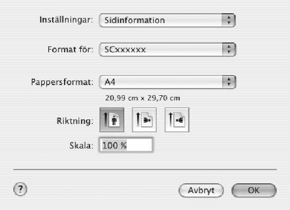 För Macintoshmiljö Mac OS X.
