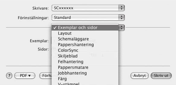 Kontrollera att rätt skrivare är vald 4 Skrivarinställningar 5