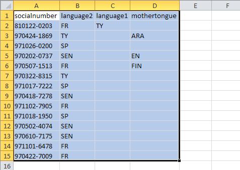 5. Klicka på Importfliken i SchoolSoft, radera kolumnrubrikerna i rutan och klistra in informationen från Exceldokumentet. 6.