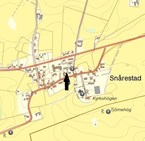 Figur 1. Skåne med platsen för Snårestad i Ljunits härad markerad med en röd prick. Figur 2.