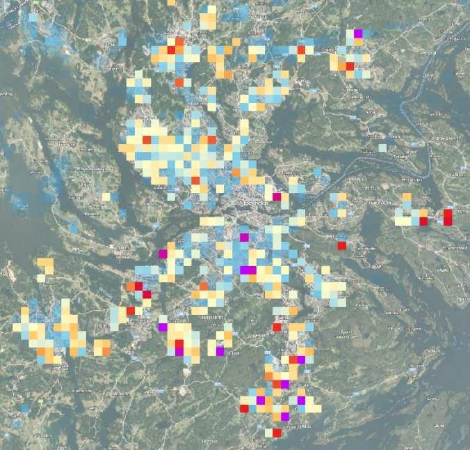 2 o C Skillnader främst vid byggnation i nuvarande natur- och grönområden Större