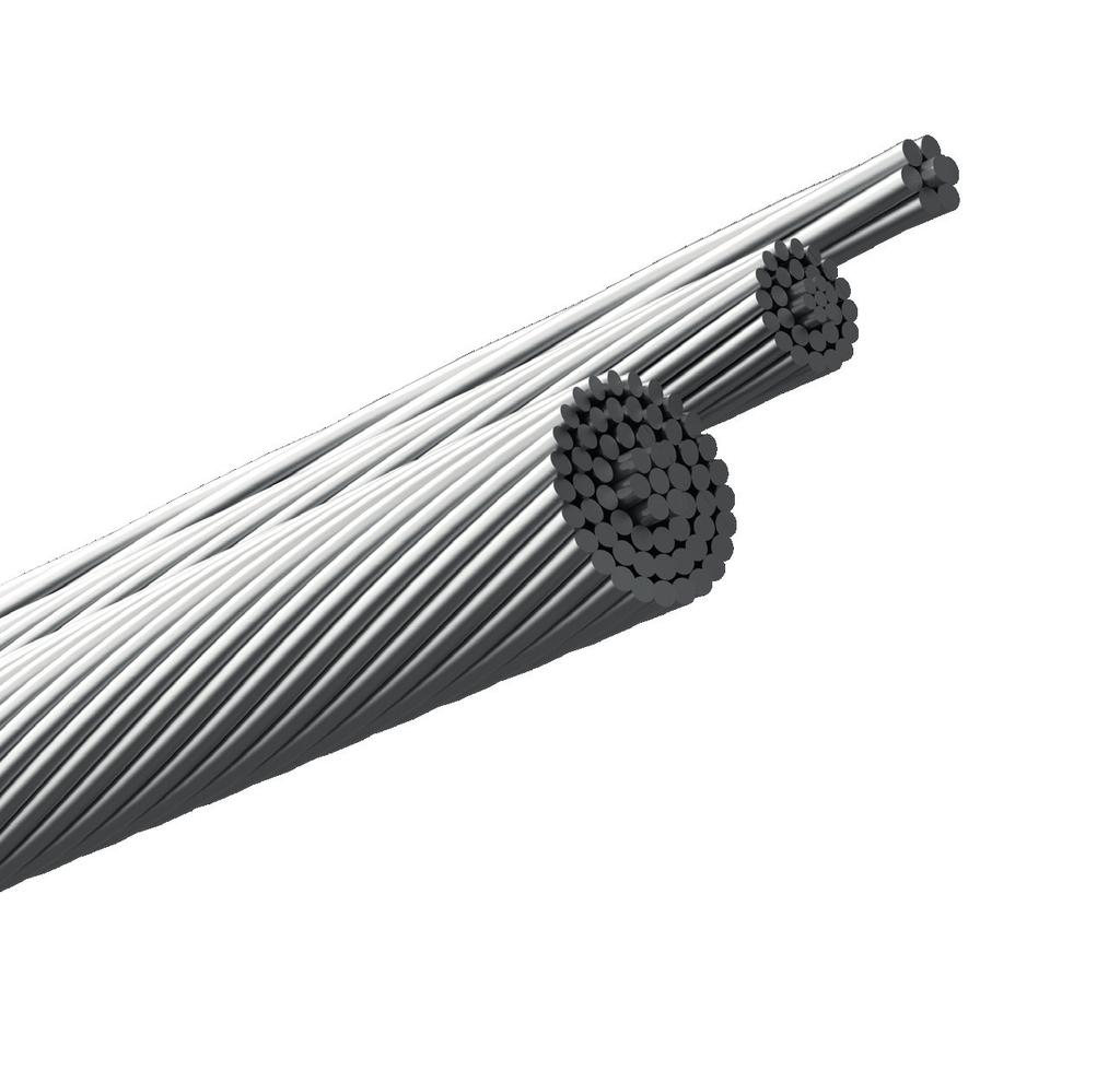 BLANKLINA FeAl (ACSR) Linan är uppbyggd runt en galvaniserad stålkärna som kan bestå av en eller flera trådar.