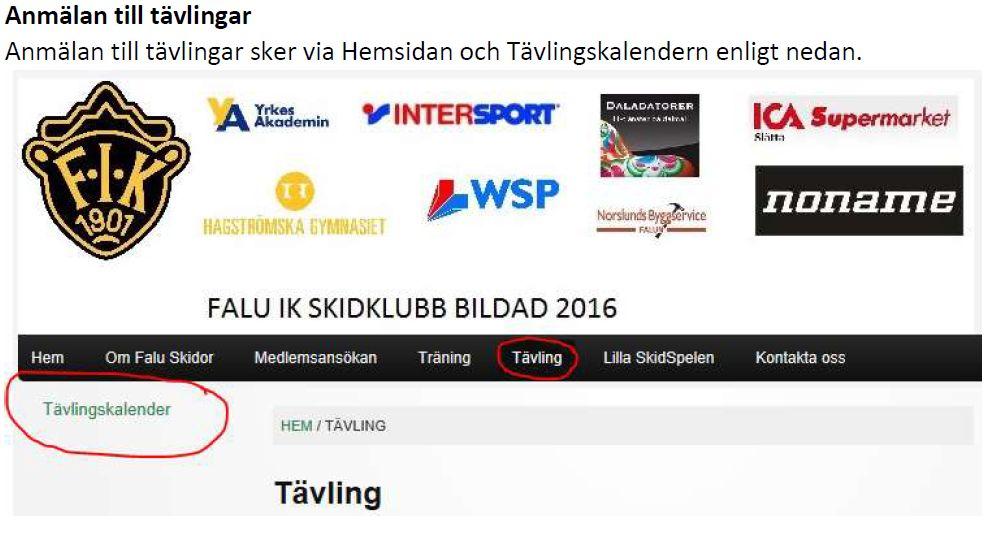 för tävlingsanmälan