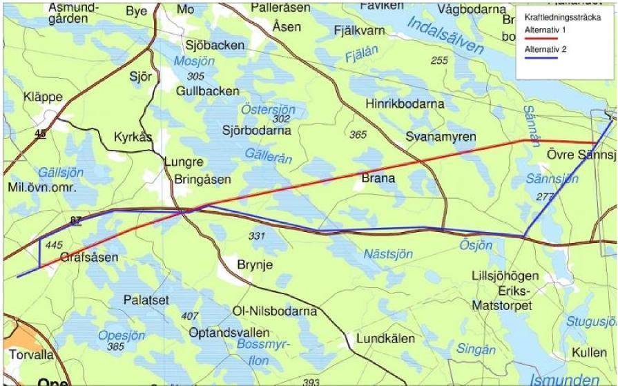 Bilaga 4 Stråkval Landskapet kring utredningsområdet är skogslandskap med stort inslag av våtmarker och vattendrag.