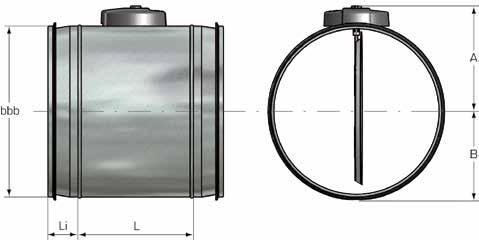 2 VELODUCT - Teknisk katalog Spjäll med manuell inställning är avsett att användas i system med cirkulära kanaler för avstängning och injustering av luftflödet.