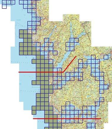 Därmed bortfaller ytor som bara har fastlandskust men ingen skärgård, samt ytor med enbart vatten. Rutsystemet är en delmängd av det som används för uppföljningen av kustens fåglar (ref. 1-2).