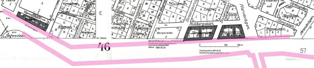På Registerkartan över Stockholm en karta som enbart består av fastighetsgränser, en karta helt utan inritade huskroppar ser stadsplanen för det gröna och luftiga Gärdet precis likadan ut (!