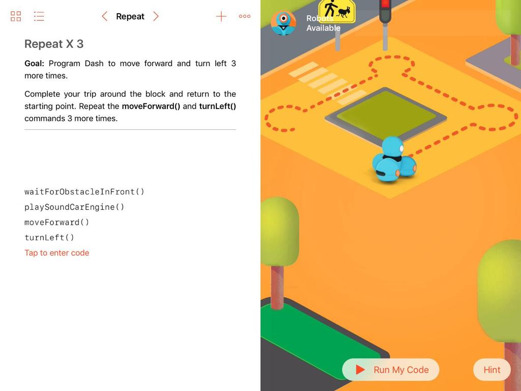 Swift Playgrounds Vissa delar av Swift Playgrounds finns på svenska, men på högre nivå är det fortfarande engelska som gäller.