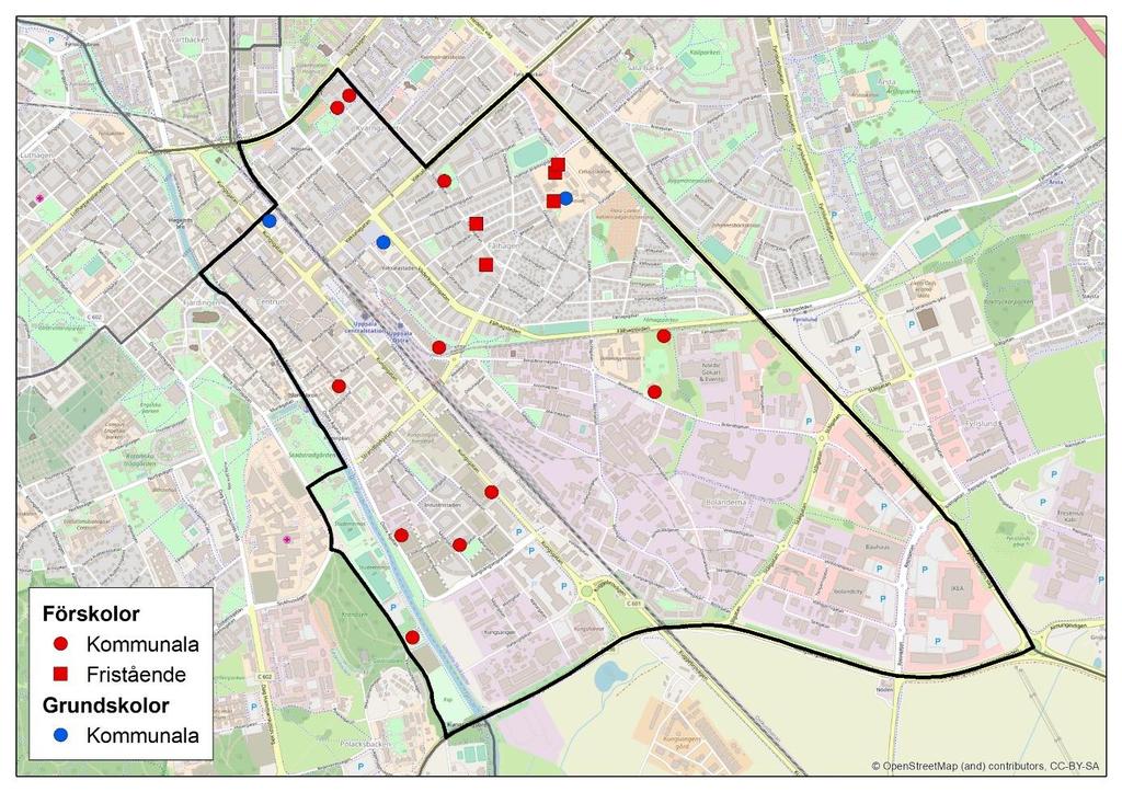 26 (85) Centrala staden Lokalresurser Förskola kommunal Boländernas förskola Botulvs förskola Frodeparkens förskola Fålhagsledens förskola Gudruns förskola Gunnars förskola Höganäs förskola