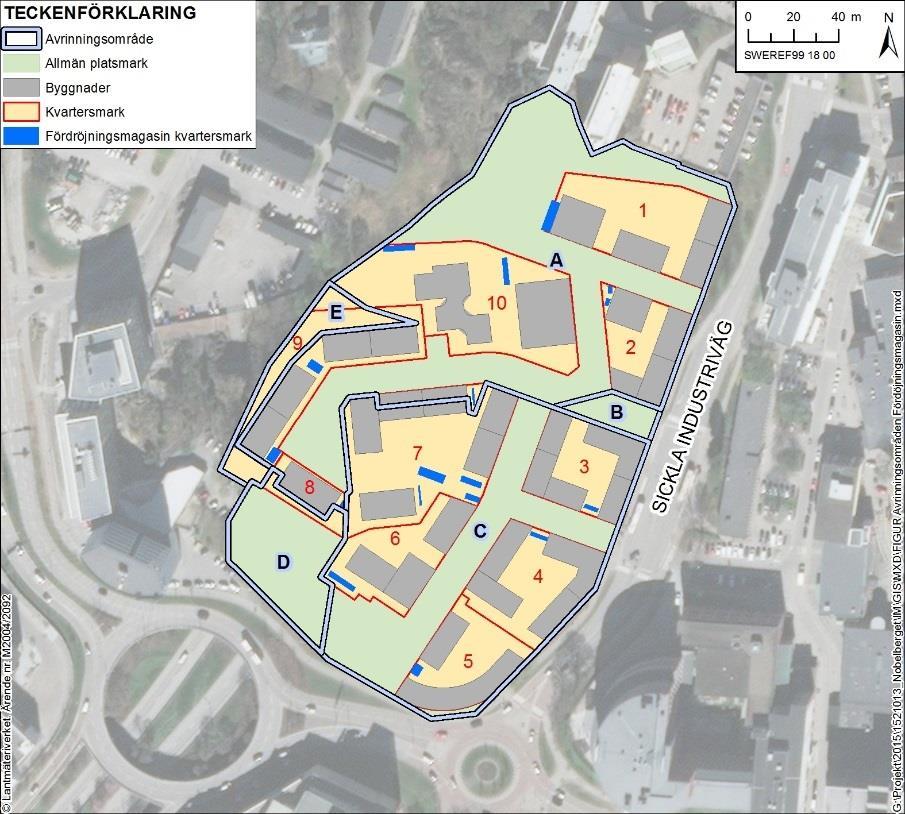 Figur 6 Förslag på lösningar enligt framtagen dagvattenutredning.