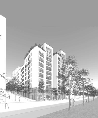 Kvarter 3 Fasad mot Norra Stationsgatan, skala