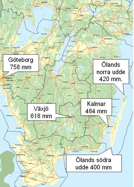 Vattenbrist Klimatmodeller visar på - Torrare i hela länet: Öland hela året, fastlandet under sommaren -