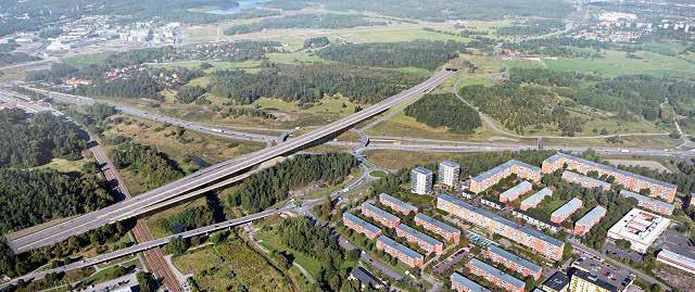 36 KOMPLETTERANDE SAMRÅDSUNDERLAG ÖVERBY-BECKOMBERGA Figur 18. Översiktsbild över Trafikplats Hjulsta efter det planerade byggandet av Förbifart Stockholm. Foto: Trafikverket, 2015.