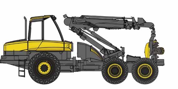 Vridmoment: 1 300 Nm / 1 300 1 600 rpm Dragkraft: 8-hjul: 230 kn 6-hjul: 200 kn Bränsletankens volym: 400 l HYDRAULIK PONSSE OptiControl Separata hydraulikkretsar för skördaraggregat och kran