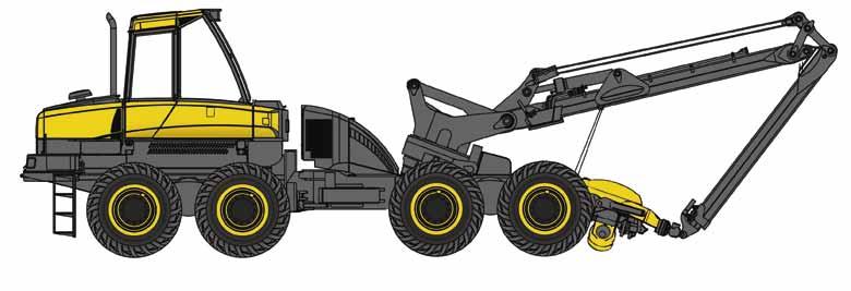 5 eller 750/55-26.5 eller 780/55-26.5 8-hjul, fram ja bak: 650/60-26.5 eller 750/55-26.5 eller 780/55-26.5 3 890 mm En femstjärnig arbetsplats 690 mm PONSSE skogsmaskinhytt ger en inblick i den senaste skogmaskintekniken.