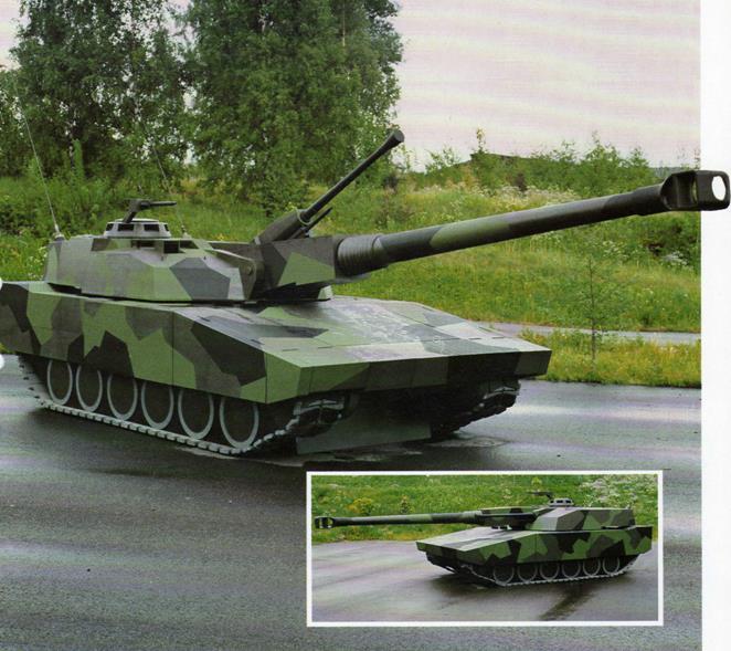 hotstridsvagn (flera alt) Beväpning 12-14 cm Parallellmonterad 40 mm akan