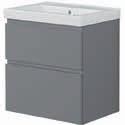Still Grey porslinstvättställ, 2 lådor, grå grepplist BxDxH 500x346x506 mm WC/DUSCH V Grip 50 Black