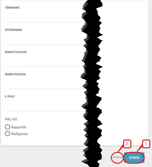 Om personnumret inte finns i Ei:s intressentregister sedan tidigare får du upp ett tomt formulär, se Figur 8 nedan.