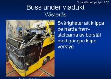 I dessa båda krascher var platserna framtill på övervåningen glest befolkade, varför ingen kom till skada.