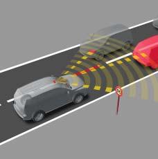 Adaptive Cruise Control (ACC) Toyota Safety Sense aktiva farthållare (Adaptive Cruise Control) hjälper dig att bibehålla ett förinställt minsta avstånd till bilen framför.