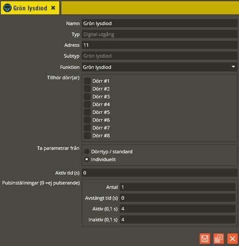 Multiaccess Styra 8.3 Programmering: Enhetskonfiguration, Aptus485-enheter, Läsare 132 i varje pulsintervall när utgången är aktiv.