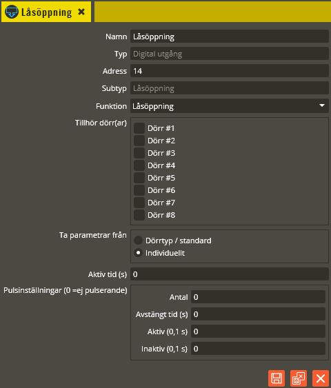 Multiaccess Styra 8.3 Programmering: Enhetskonfiguration, Aptus485-enheter, 151 Låsmotor Klicka därefter på resursen Låsöppning.