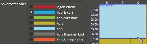 Multiaccess Styra 8.3 Programmering: Tidzoner, läsarstyrd, låsöppning 176 Ritverktyget har olika funktioner beroende på vilken musknapp som används.