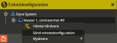 Multiaccess Styra 8.3 Dataöverföring: Minneskonfiguration 248 Möjlighet finns också att sända minneskonfigurationen till enskilda centralenheter (endast Styra och MC1).