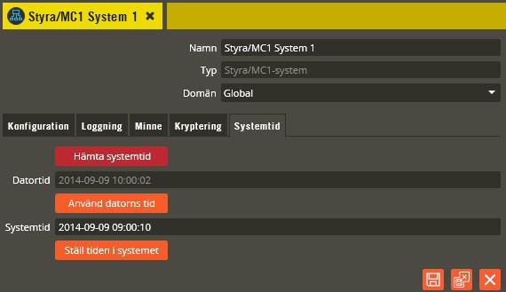 Multiaccess Styra 8.3 Dataöverföring: Klockan 252 Klockan Sista steget innan du kan prova din programmering på läsarna är att justera datum och klockslag i mastern.