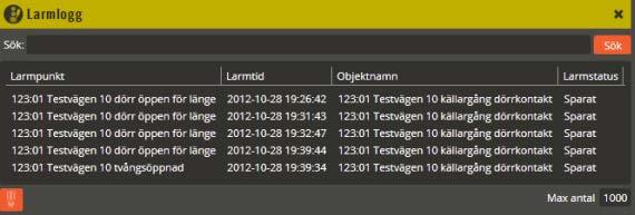 Multiaccess Styra 8.3 Driftövervakning: Larmlogg. 324 Larmlogg Efter att en larmhändelse återställts och kvitterats flyttas den automatiskt till bilden Larmlogg. Klicka på menyn Redigera.