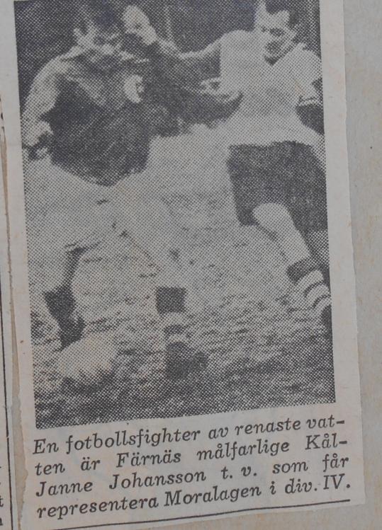 Nusnäs stoppade Färnäs 3-1 och rättvis seger. Text från tidningsartikel. Färnäs SK-Nusnäs IF 1-3. (omg 18). Färnäs (DD).