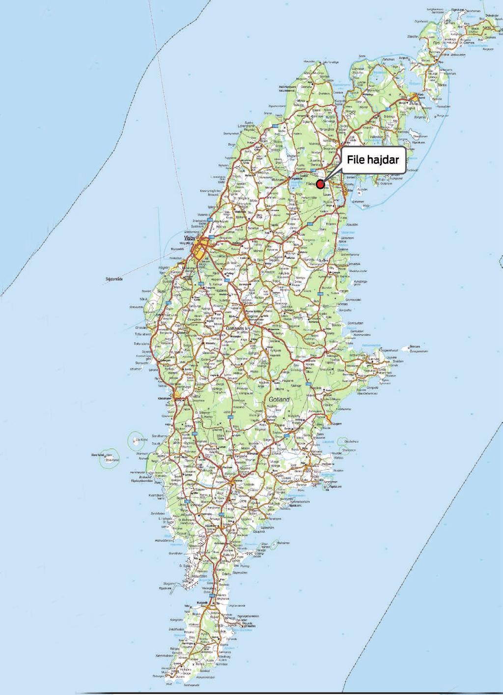 Områdesbeskrivning Lokalisering Det aktuella området ligger på norra Gotland, närmare bestämt på File hajdar några km väster om Slite.