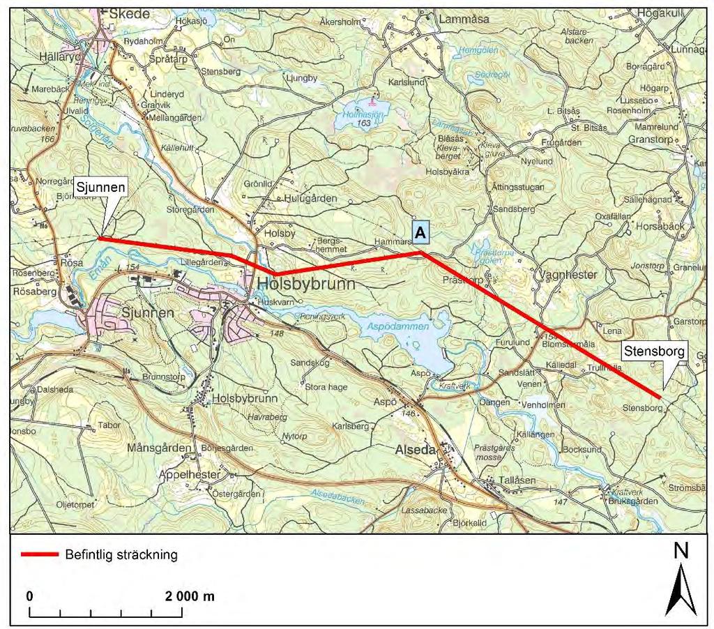 3 Beskrivning av verksamheten Lokalisering och omfattning Aktuell kraftledning, benämnd L45S2-3, utgörs av en ca 8 km lång luftledning, se figur 2. Den aktuella kraftledningen utgör del av E.