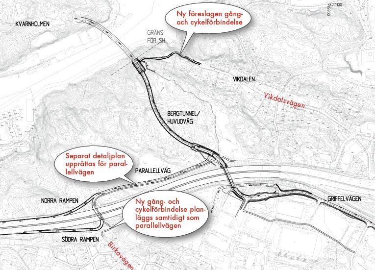 1. Inledning 1.1 Bakgrund Detaljplan för en ny vägförbindelse mellan Kvarnholmen och centrala Nacka var utsänd på samråd under maj och juni med samrådsmöte i början av juni 2009.