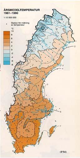 Temperatur variationer Ultuna/Uppsala Årsmedeltemperatur i luften 1896-2004, o C 7 6 5 4