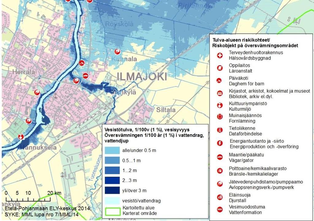 Ilmola-Seinäjoki med betydande översvämningsrisk som