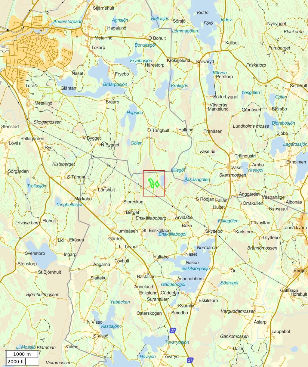 Traktdirektiv 18-09-03 09:10 Töreskullen 1:2 Hushållningssällskapet Skog Översiktskarta Skala: ~1:50000