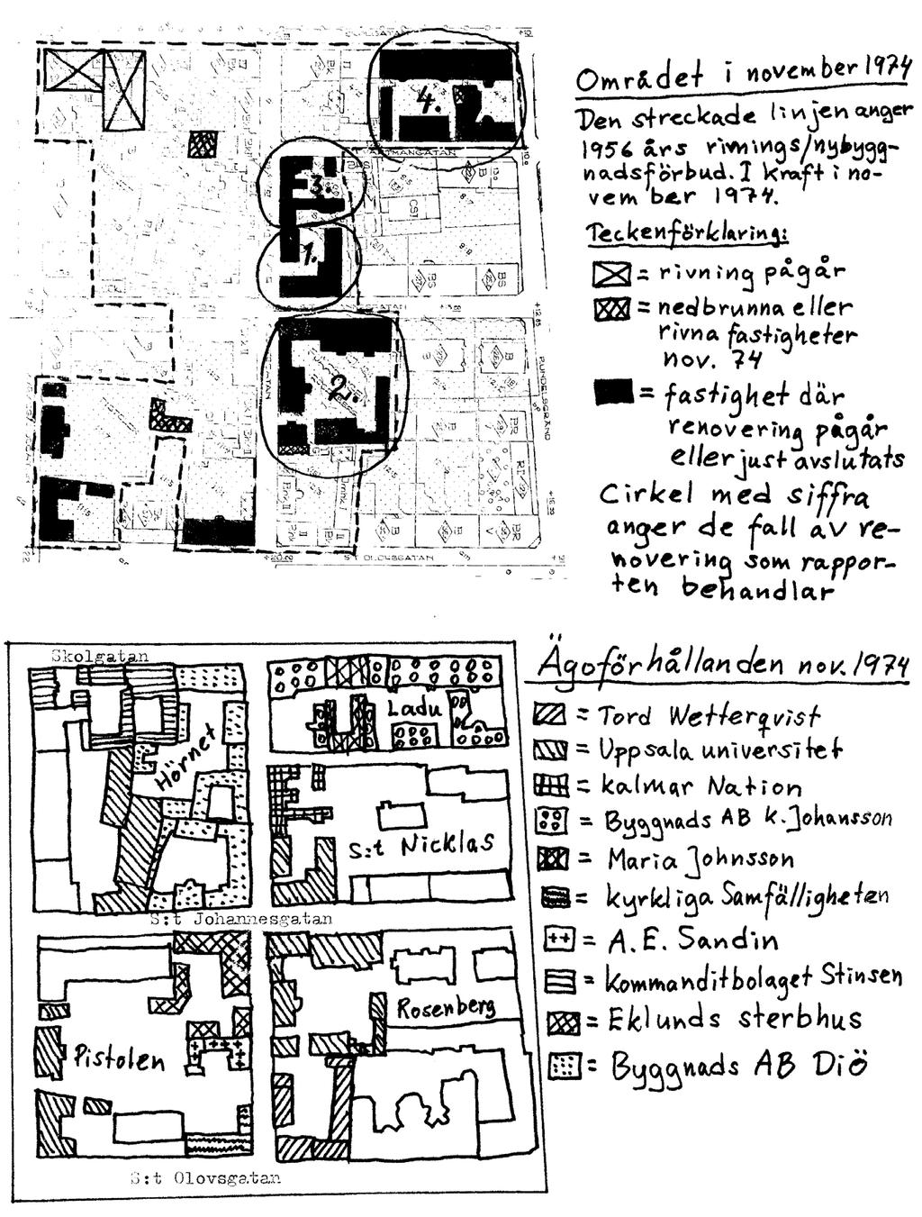 I.7. Situationen vid Öfre Slottsområdet i november 1974 XVI öfre