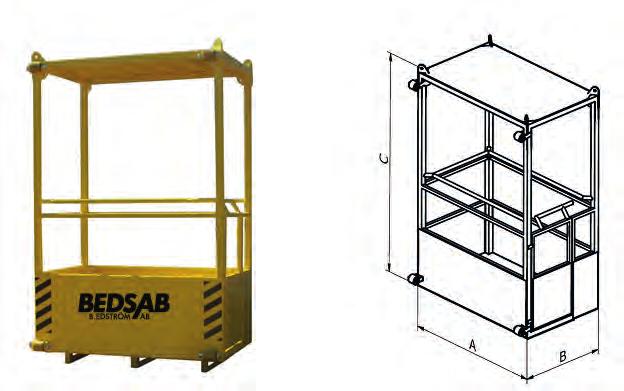 Personkorgar Kran/personkorg MyrantiQ FR Kran/personkorg MyrantiQ FR. Designad för transport av människor. 4-part lyftkätting ingår. Med verktygslåda. Polyuretanhjul.