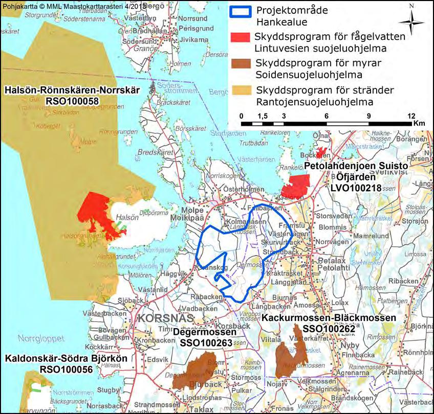 FCG DESIGN OCH PLANERING AB MILJÖKONSEKVENSBESKRIVNING 122 (263) Halsön-Rönnskären-Norrskär (RSO100058) och Kaldonskär-Södra Björkön (RSO100056) hör till skyddsprogrammet för stränder.