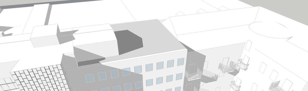 För att minimera insyn till intilliggande bostäder i Repslagaren 31 utformas tillbyggnaden med fönsterlösa fasader (f7 bestämmelse på plankattan) mot fastigheten och delar av terrasser som ligger