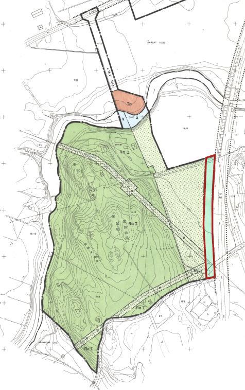 4 Stadsplan för nordöstra delen av Ånäset samhälle P1976_5 plantering och gata Detaljplanen berörs genom att den nya vägdragningen flyttas något norrut.